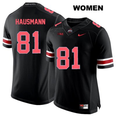 Women's NCAA Ohio State Buckeyes Jake Hausmann #81 College Stitched Authentic Nike Red Number Black Football Jersey AC20F46GZ